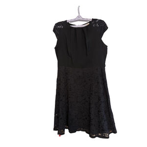Women's Billie & Blossom Black Lace Mini Dress Size 14 Goth Dark Academia